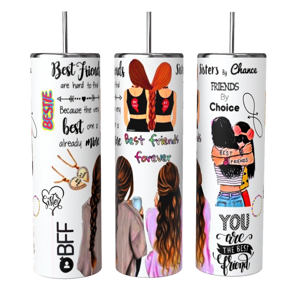 BESTIE/BFF 20oz SUBLIMATED STAINLESS STEEL DOUBLE WALL INSULATED TUMBLER